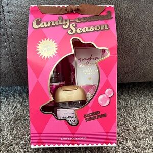 Bath & Body Works Pink and Gold Candy-Coated Trio Set NEW‎